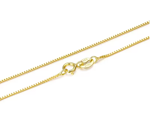 925 Sterling Silver Box Chain Necklace for Women