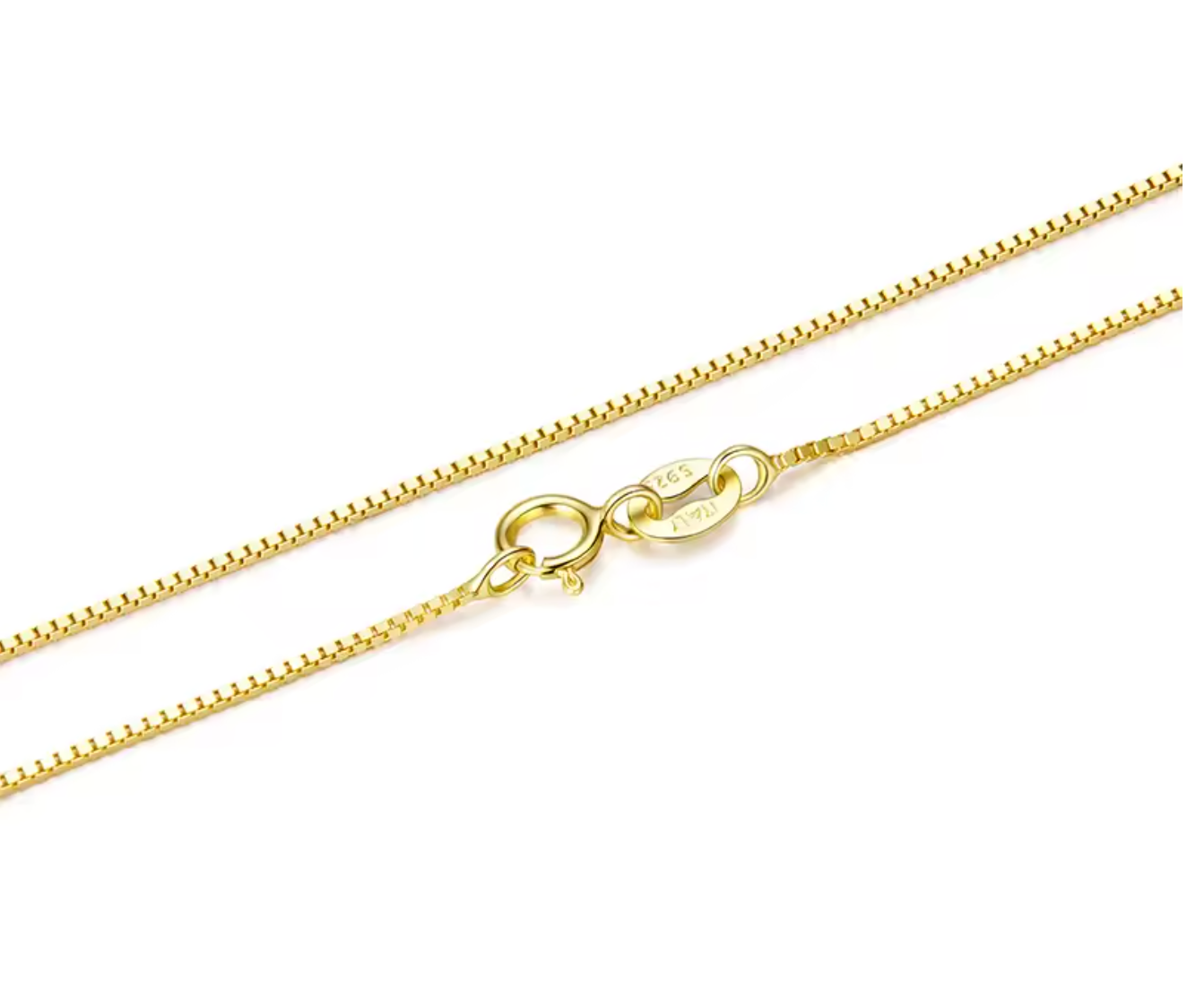 925 Sterling Silver Box Chain Necklace for Women