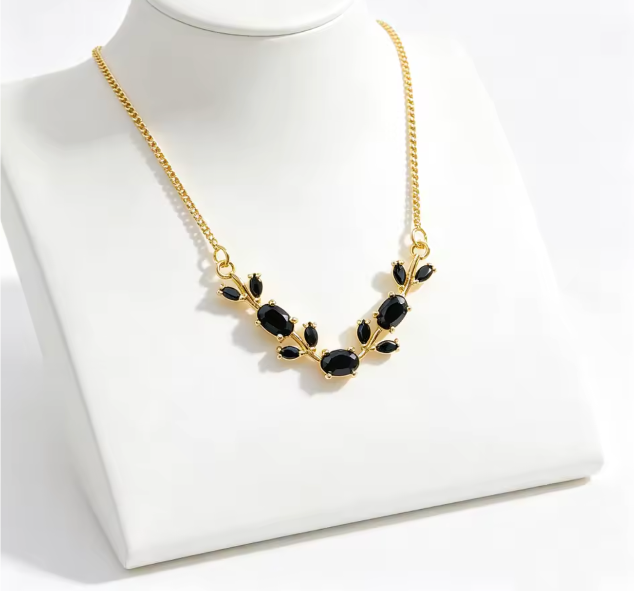 Luxury Tulip Leaf Vine Rhinestone Necklace for Women