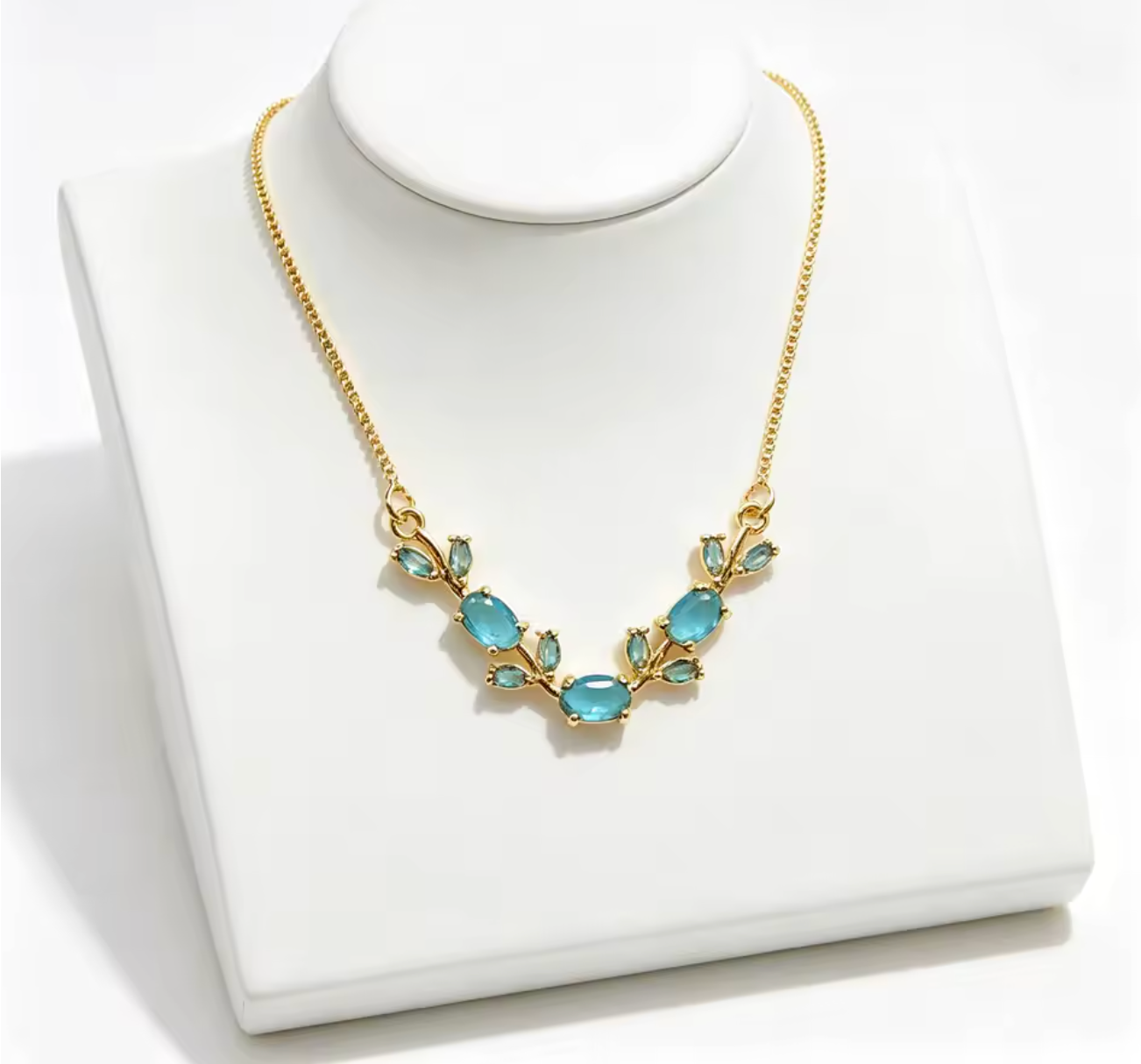 Luxury Tulip Leaf Vine Rhinestone Necklace for Women