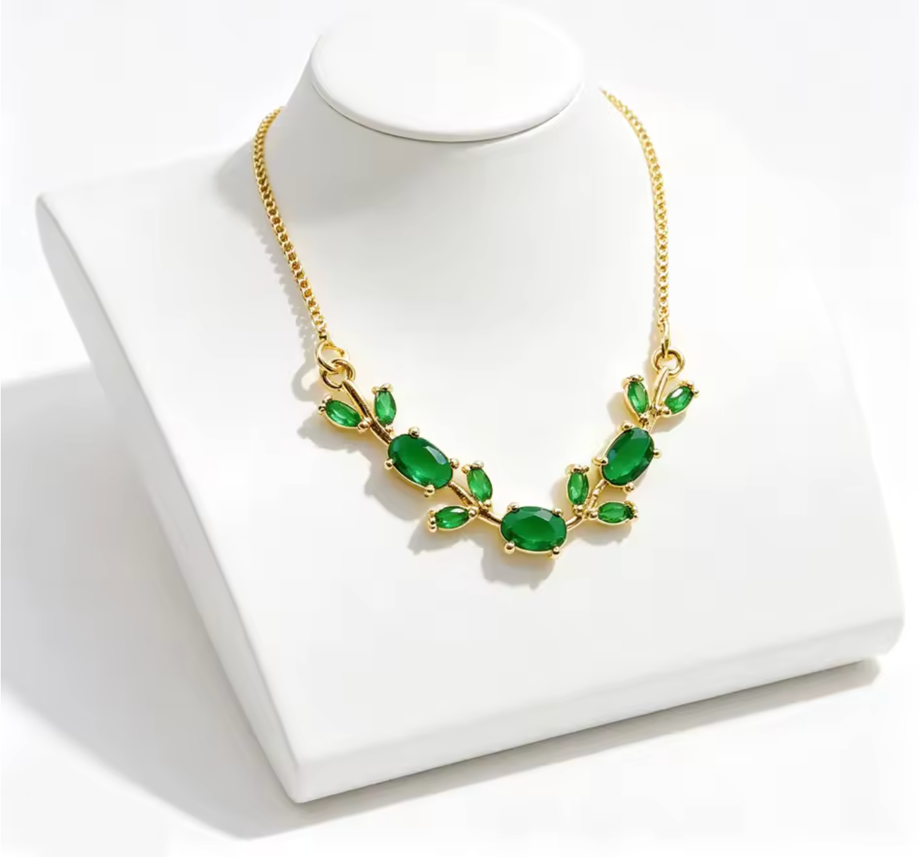 Luxury Tulip Leaf Vine Rhinestone Necklace for Women