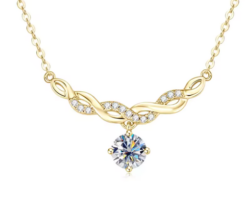 1CT Moissanite Infinite Pendant Necklace