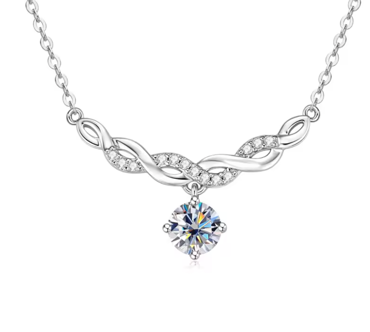 1CT Moissanite Infinite Pendant Necklace