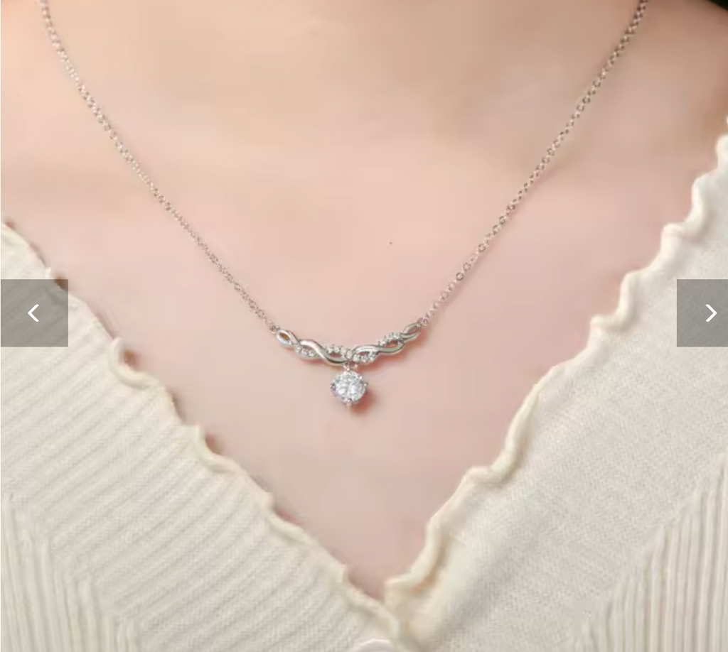 1CT Moissanite Infinite Pendant Necklace