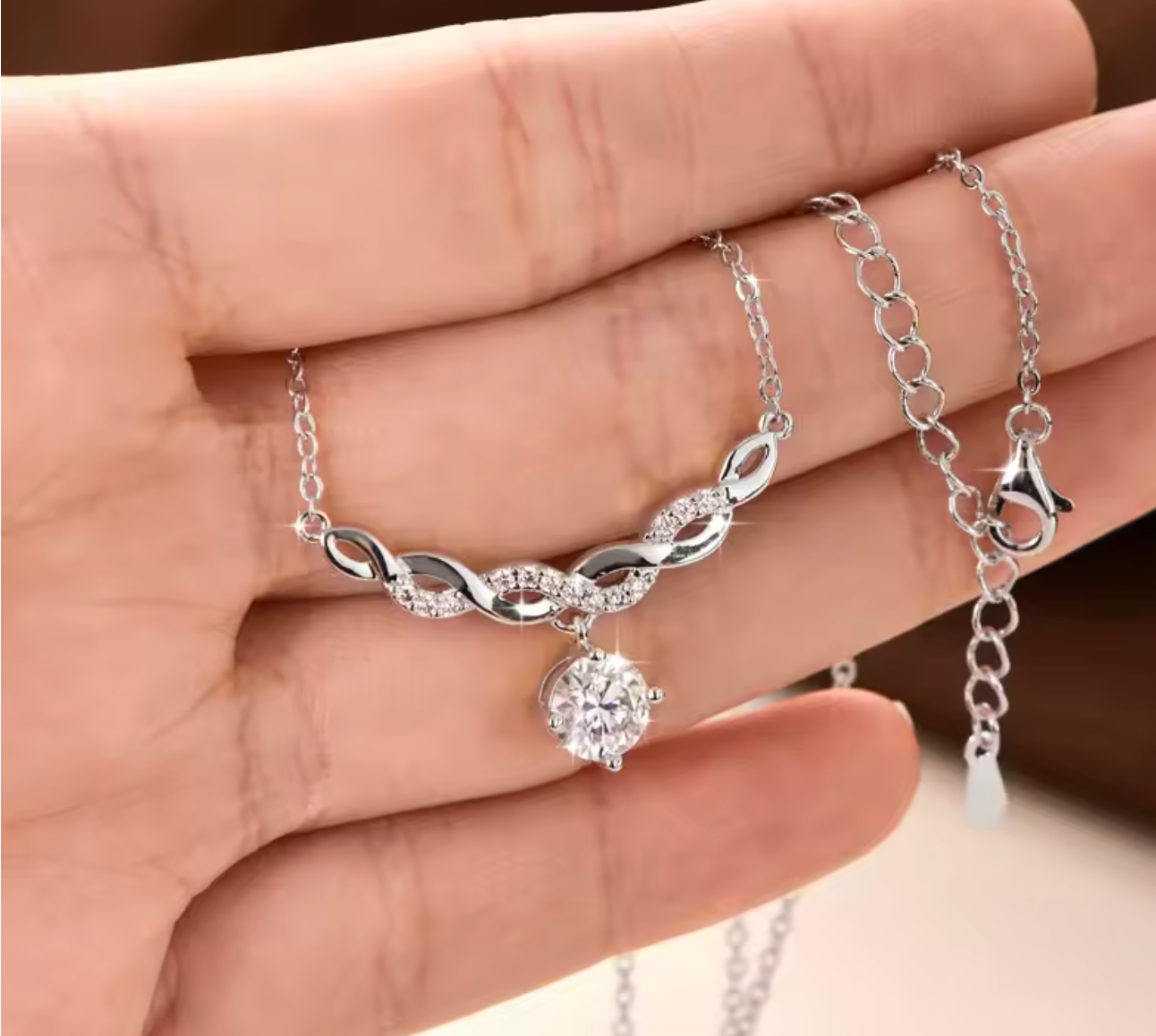 1CT Moissanite Infinite Pendant Necklace