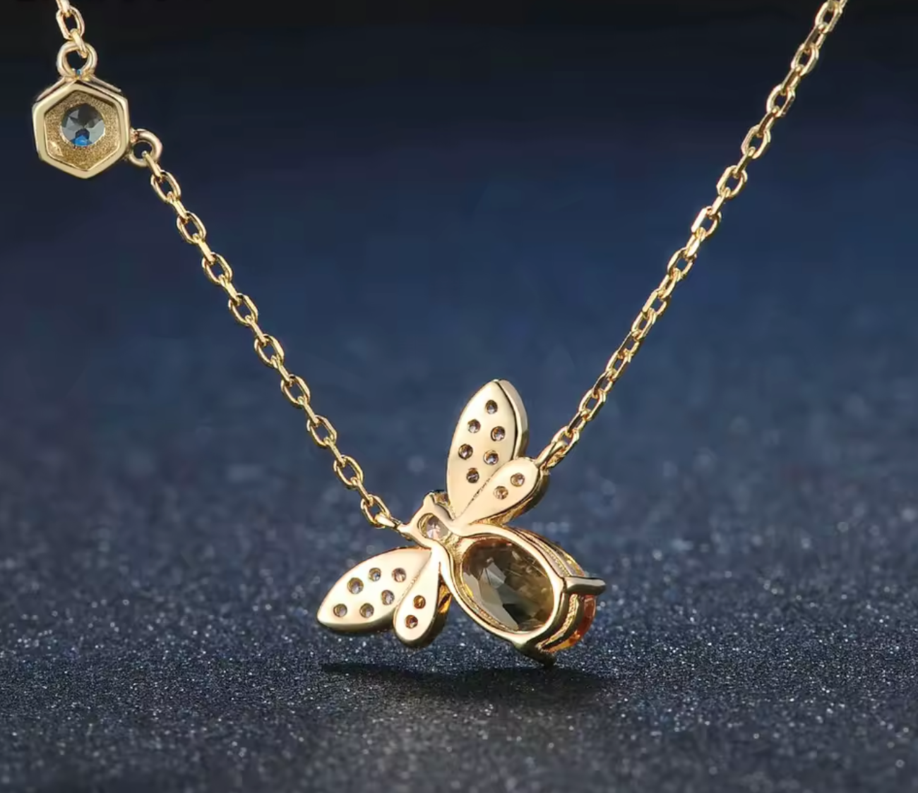 925 Sterling Silver Natural Citrine Gemstone Necklace