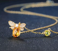925 Sterling Silver Natural Citrine Gemstone Necklace
