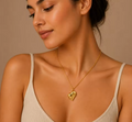 Gold Plated Love Heart Photo Frame Pendant Necklace
