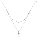 Simple Heart Necklace 925 Sterling Silver Double Layer Pendant Necklace
