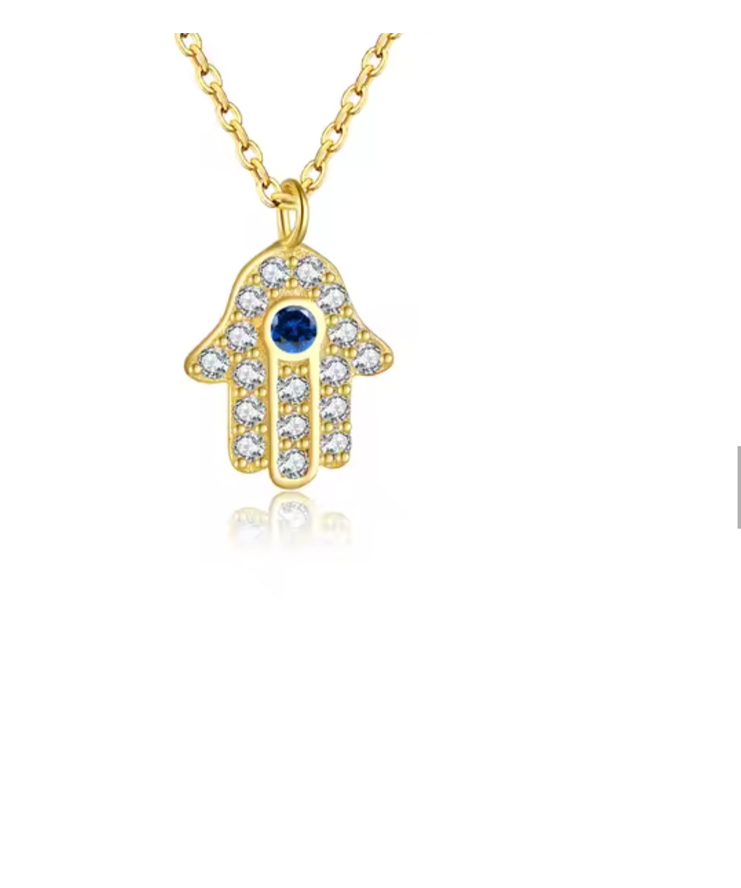 925 Sterling Silver Hamsa Hand Pendant Necklace