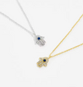 925 Sterling Silver Hamsa Hand Pendant Necklace