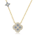 Lucky Four Leaf Clover Moissanite Pendant Necklace for Women