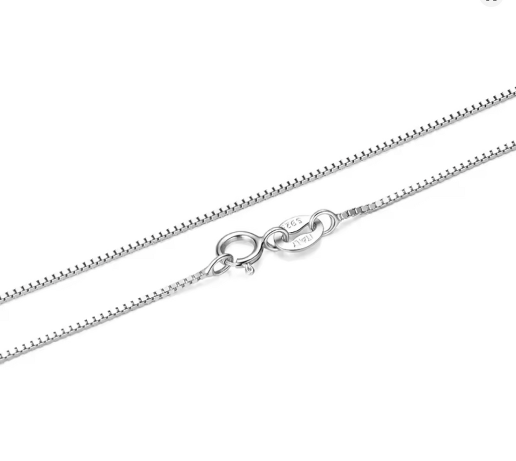925 Sterling Silver Box Chain Necklace for Women